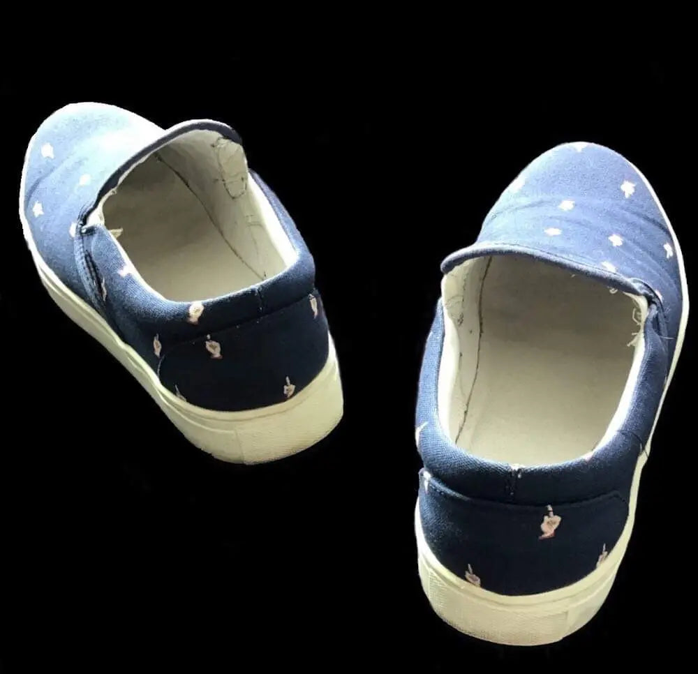 Undercover - Middle fingers navy slip on