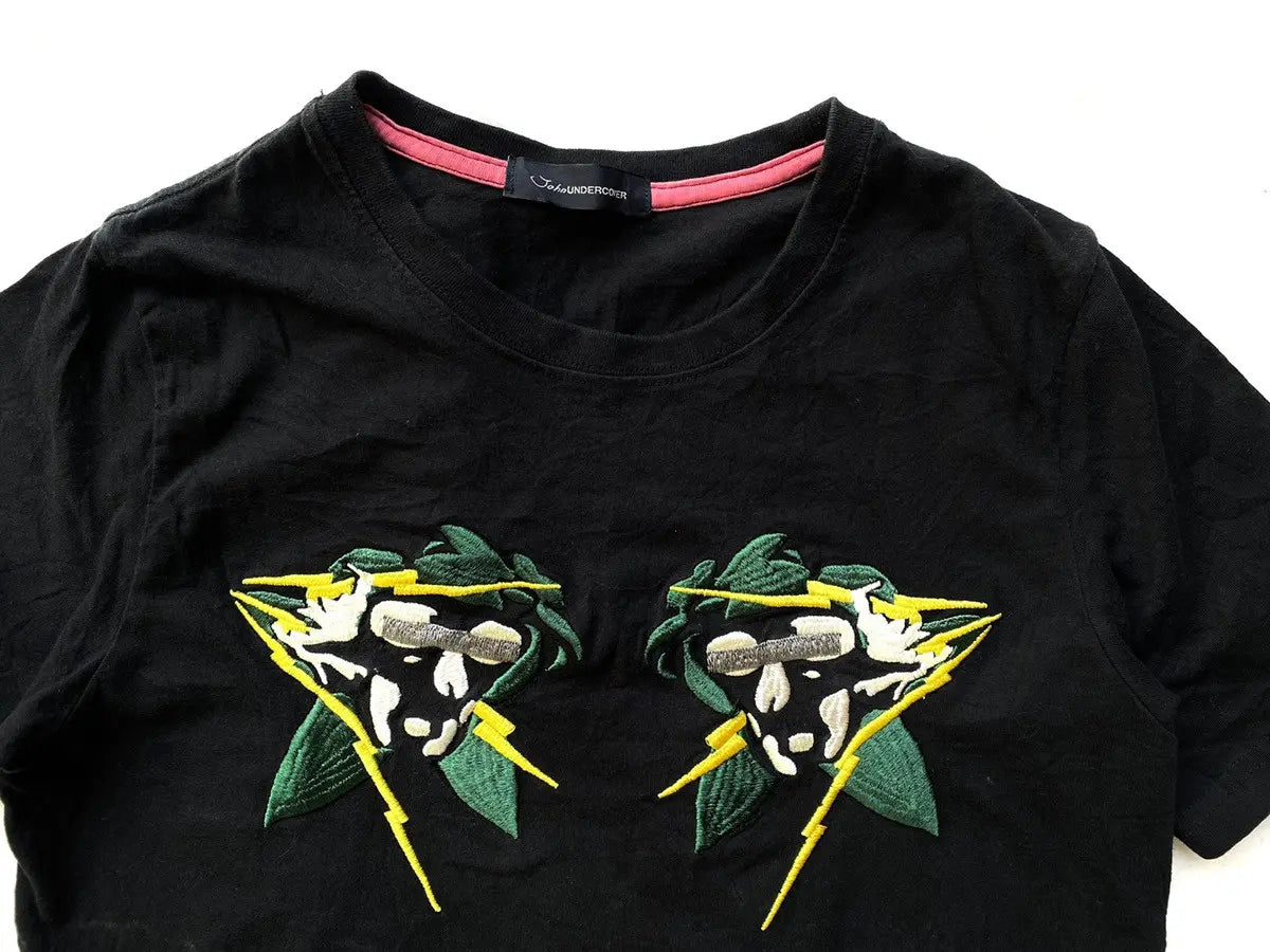 Undercover - John Undercover Skull lighting Embroidered T Shirt