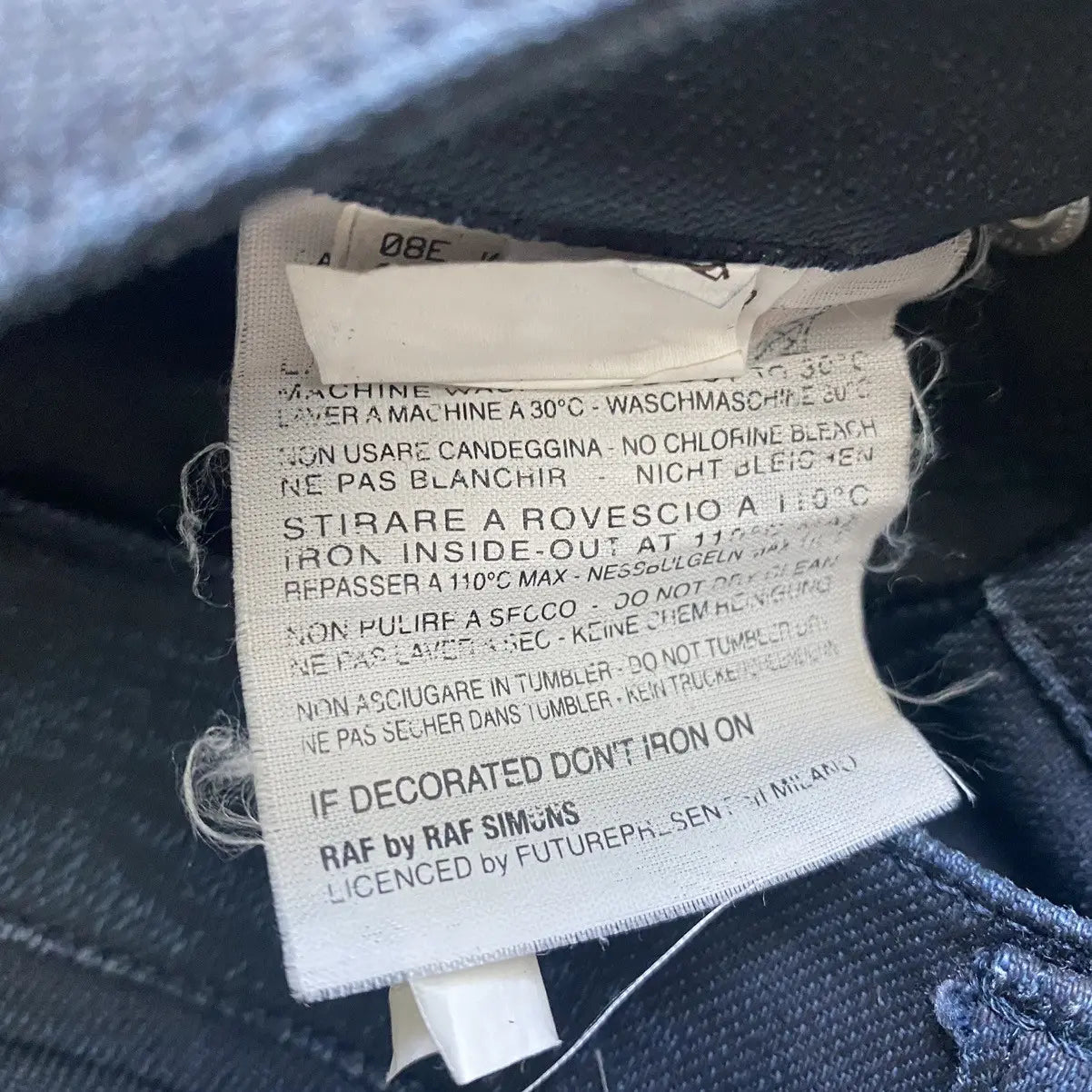 Raf by Raf Simons - Navy coated Jeans