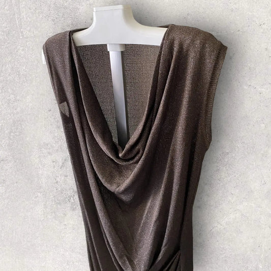 Vivienne Westwood - Fall 2011 Brown Glitter Cowl Neck Dress
