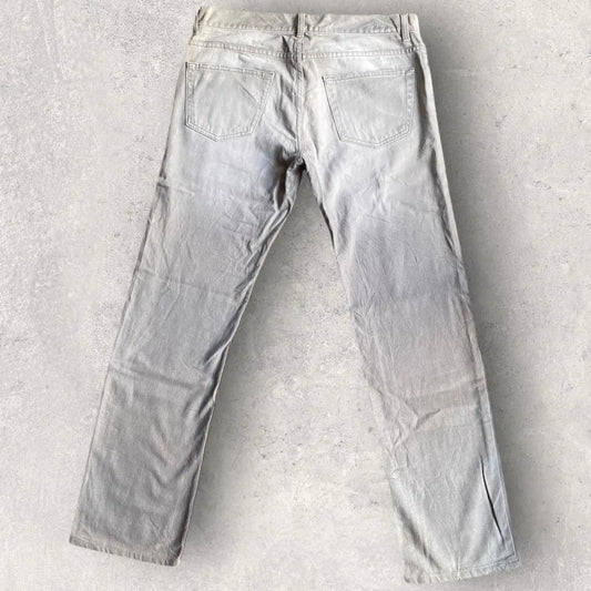 Helmut Lang - Archive Embroidered Grey Fade Denim Low Waist Contour fit