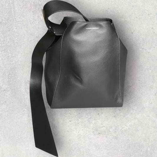 Calvin Klein 205W39NYC - Luxe Calf Leather Stripe Link Bucket Bag