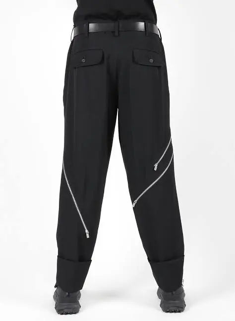Yohji Yamamoto Sample SS22 Linen Ink Dye Zip Cuffs Zip Pants