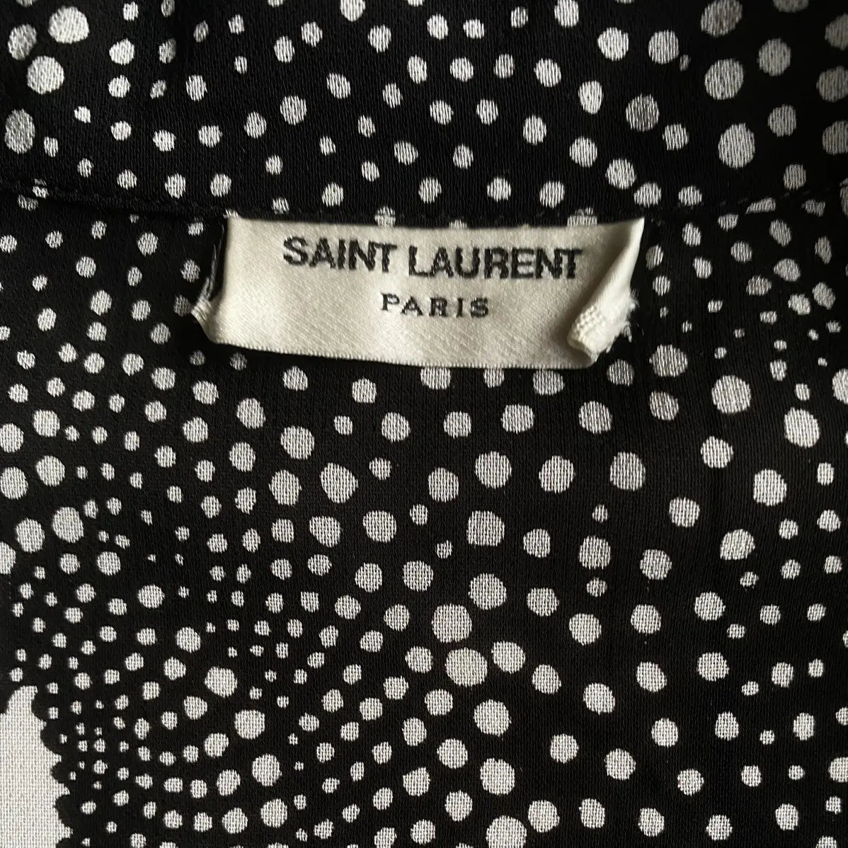 Saint Laurent Paris - SS19 Polka dot Silk Shark Collar Shirt