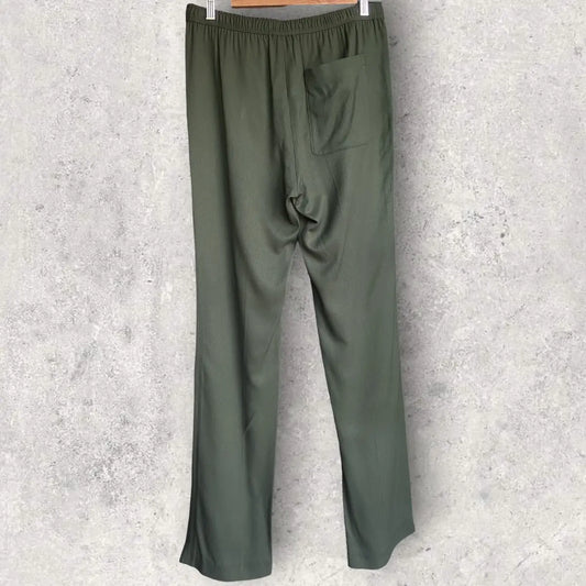 Haider Ackermann - SS20 Khaki Green Elastic Waist Band Trousers
