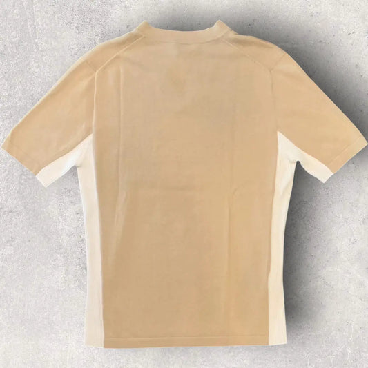Hermes - Beige open collar cashmere T Shirt