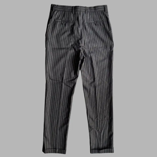 Saint Laurent Paris - SLP Black Gold Stripe Wool Trousers