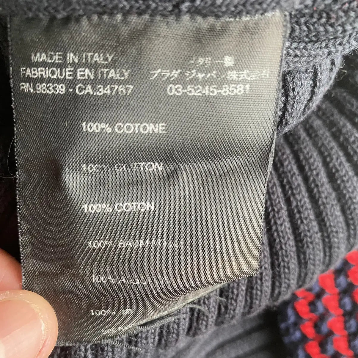 Prada - 00’ Ribbed Polo With Knit Collar