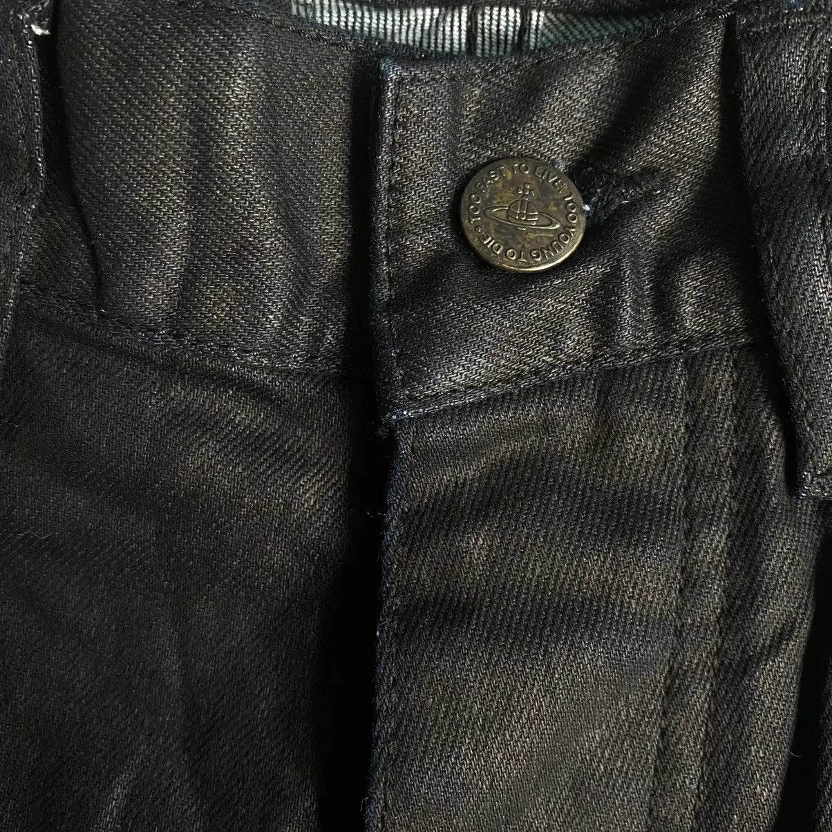 Vivienne Westwood - Resin Black Coated Zip Denim