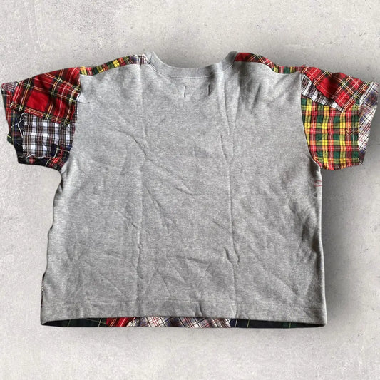 Nozomi Ishiguro - 2014 Plaids Patchwork Short Sleeve Crop Sweatshirt
