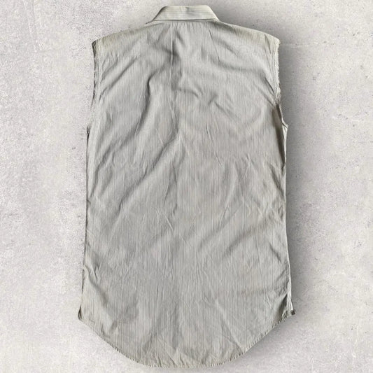 Dior × Hedi Slimane - SS05 Runway Guitar Embroidered Pinstripes Sleeveless Shirt