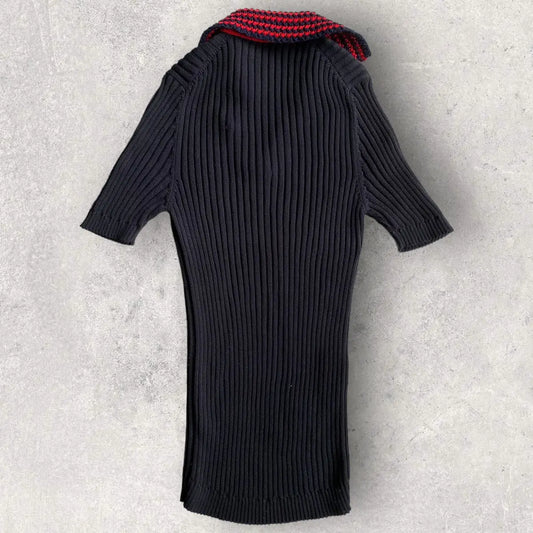 Prada - 00’ Ribbed Polo With Knit Collar