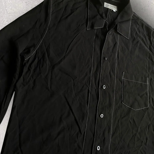 Yohji Yamamoto - Mainline Contrast Stitch Rayon Oversize Shirt