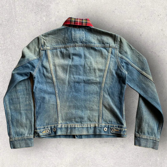 Comme des Garcons - Junya Denim Trucker Jacket With Tartan Collar
