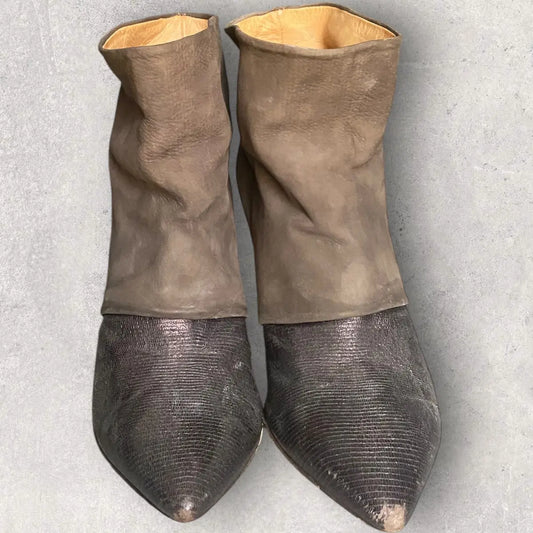 Maison Margiela - Margiela Brown Metallic Ankle Boots