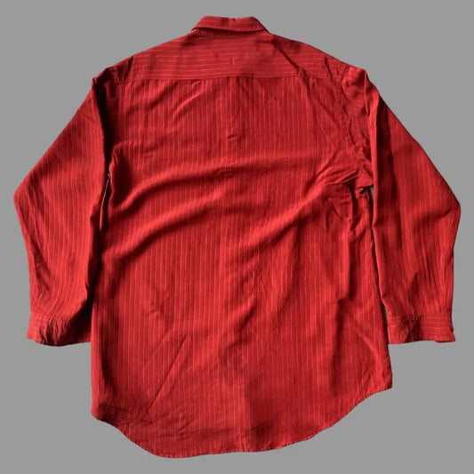 Yohji Yamamoto - Y’s For Men Red Stripe Rayon Double Pocket Oversize Shirt