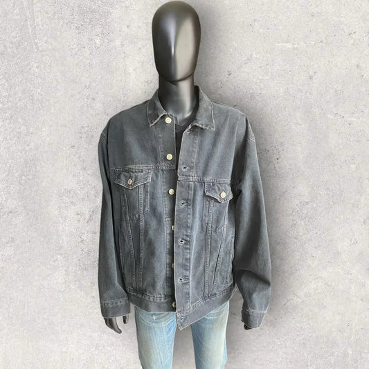 Balenciaga - Logo Spray Oversize Trucker Denim Jacket