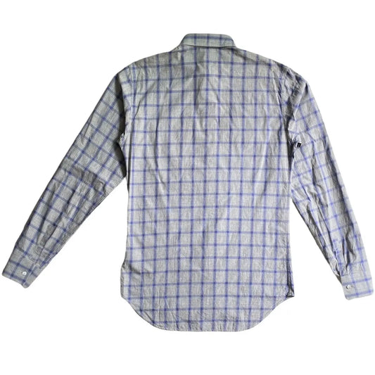 Dior - Fall09 Blue/Grey Plaid Pointed Flap Pockets Shirt