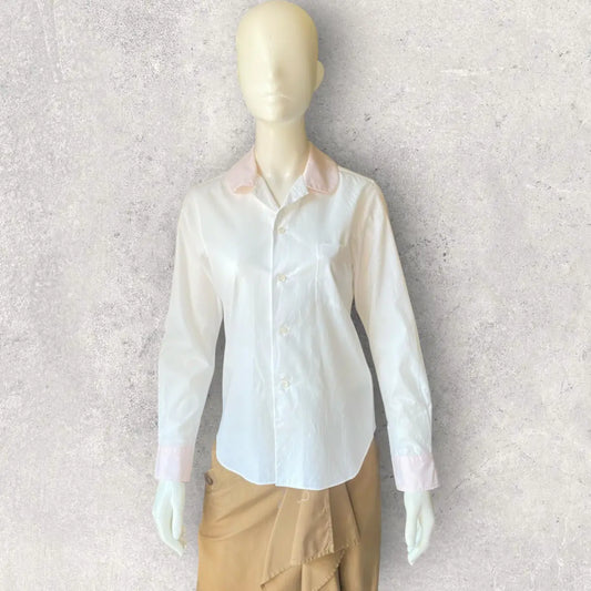 Comme des Garcons - Pink Contrast Peter pan Collar Shirt
