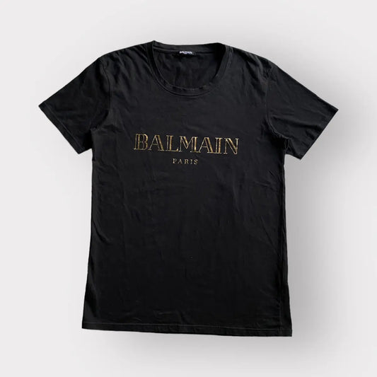 Balmain - AW16 Gold Foil Logo Slim Fit T Shirt