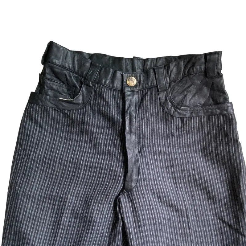 Vivienne Westwood - Vintage 80’s Museum Piece Leather Waist Stripes Pants