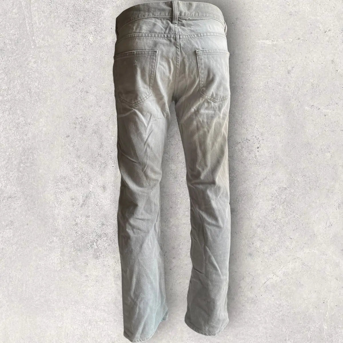 Helmut Lang - Archive Embroidered Grey Fade Denim Low Waist Contour fit