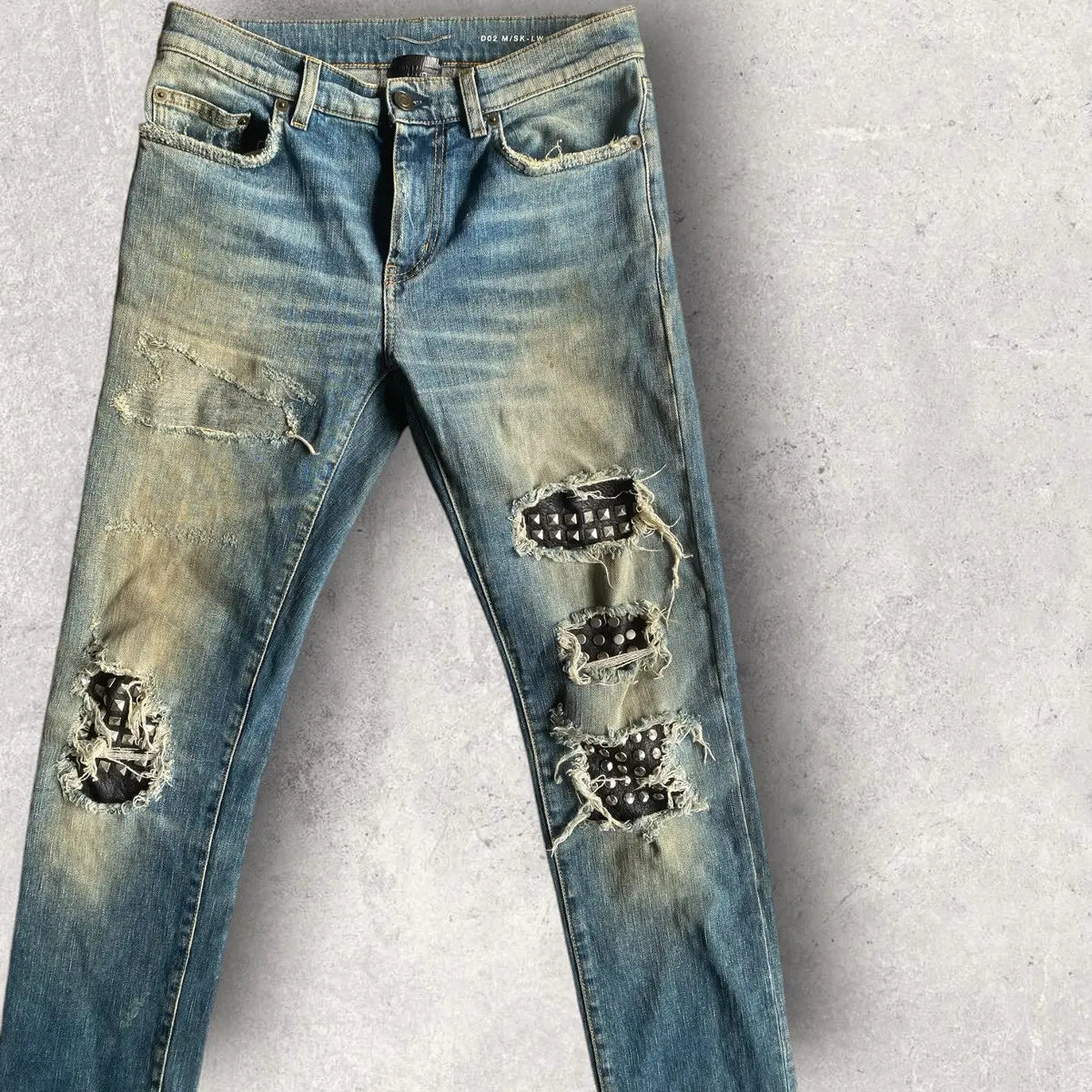 Saint Laurent Paris - SS16 Studded Leather Patch D02 Denim