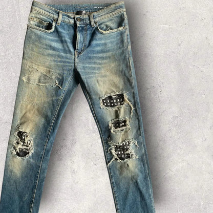 Saint Laurent Paris - SS16 Studded Leather Patch D02 Denim