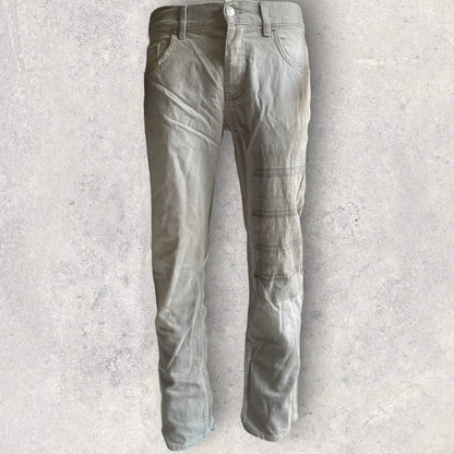 Helmut Lang - Archive Embroidered Grey Fade Denim Low Waist Contour fit