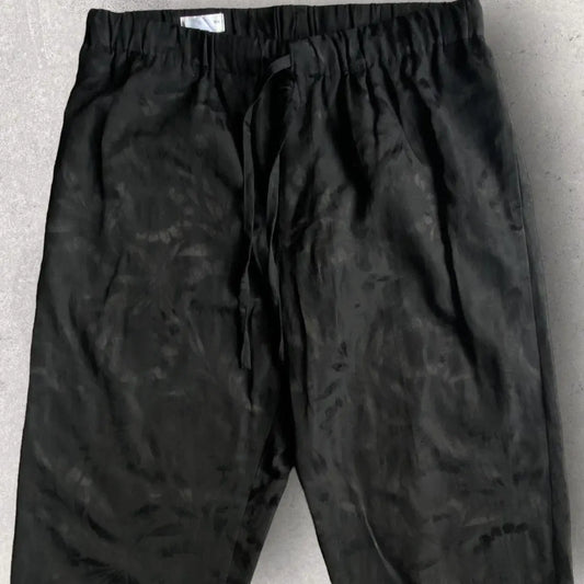 Dries Van Noten - Fall 2019 Black Jacquard Floral Rayon Blend Drawstring Pants
