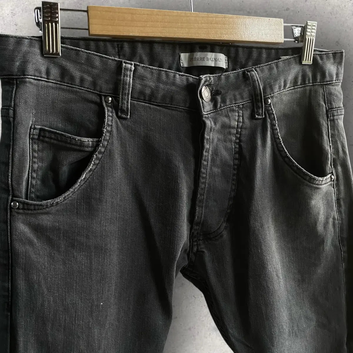 Balmain - Biker Dart Knees Dark Grey Jeans