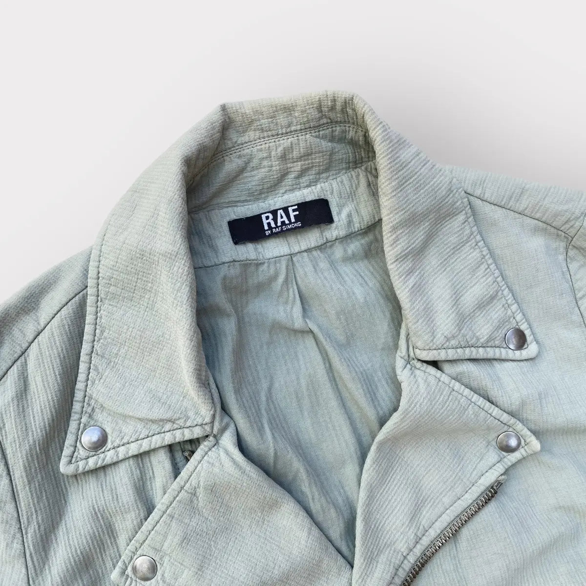 Raf Simons - SS06 Seersucker Cotton Biker Jacket