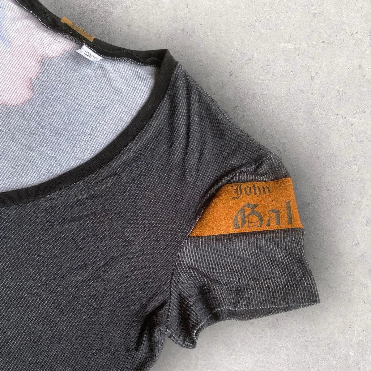 John Galliano - Vintage Rare Koi Fish Silk Blend Micro Ribbed T Shirt