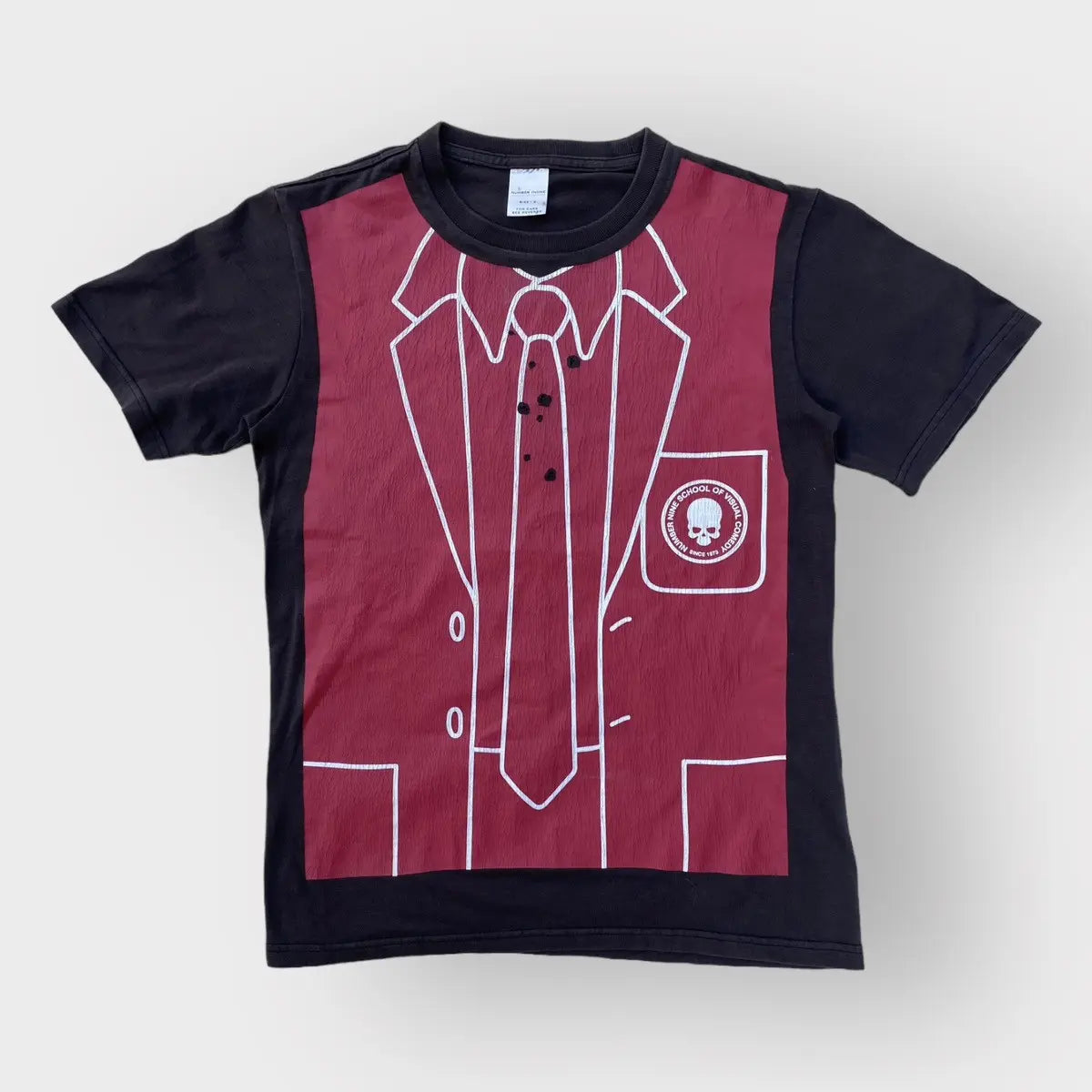 Number (N)ine - SS01 “Time Migration” School Of Visual Comedy Print Tee