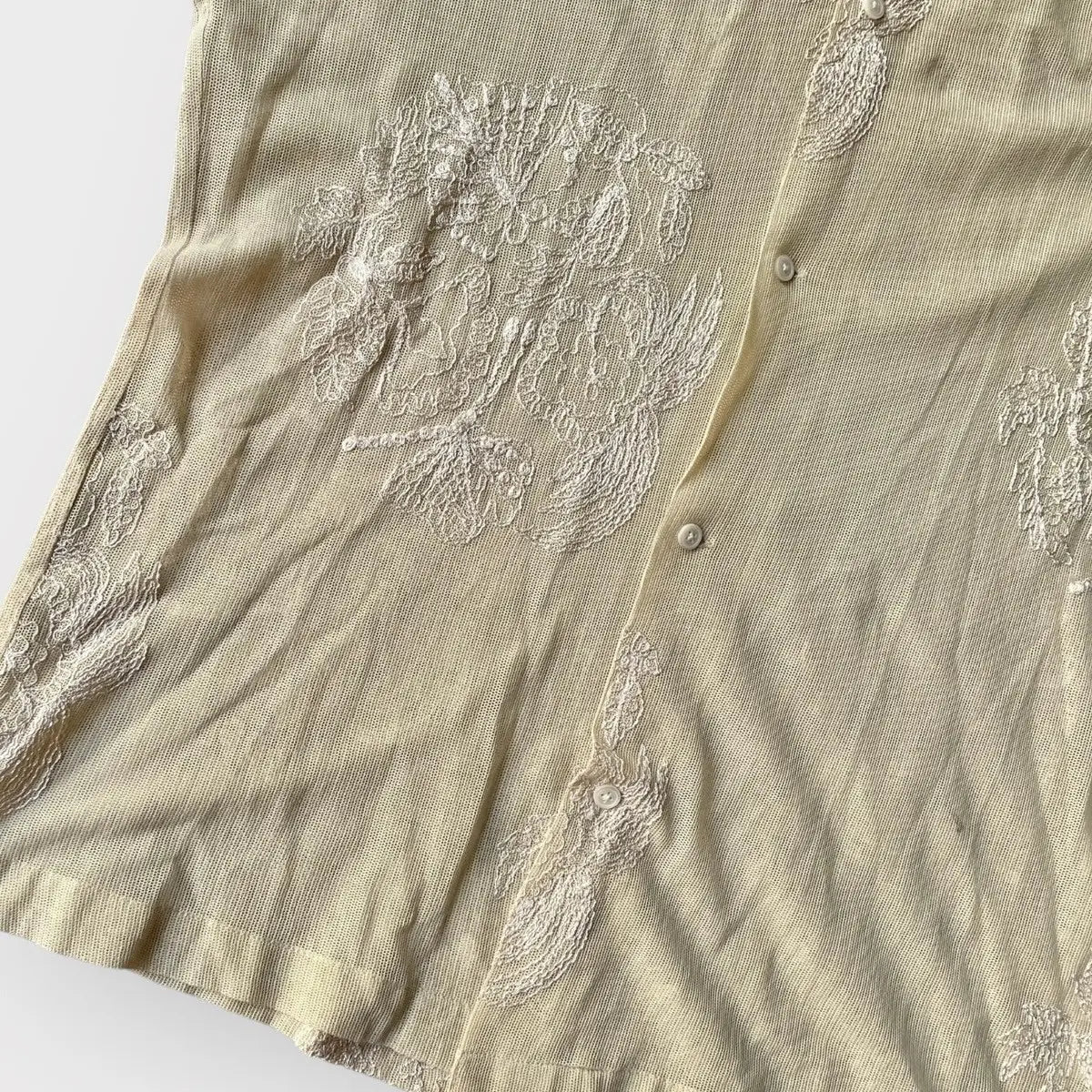 Bode - Moth Veil embroidered Mesh shirt