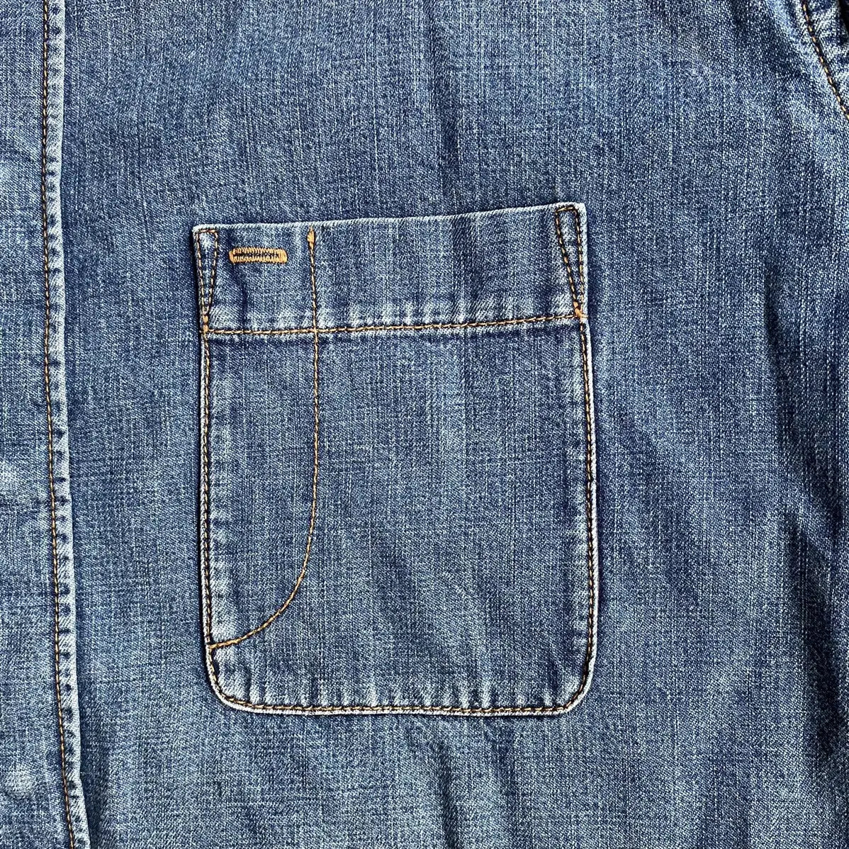 Balenciaga - 2019 Back Logo Embroidered Oversize Denim Shirt
