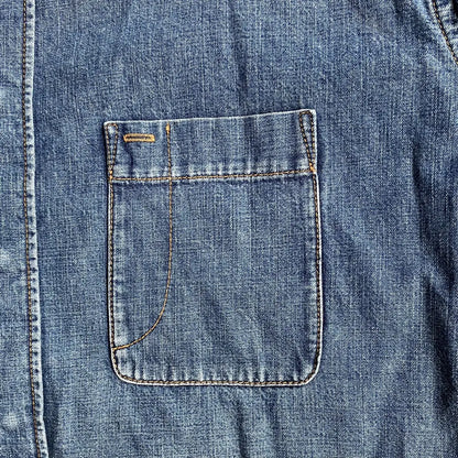 Balenciaga - 2019 Back Logo Embroidered Oversize Denim Shirt