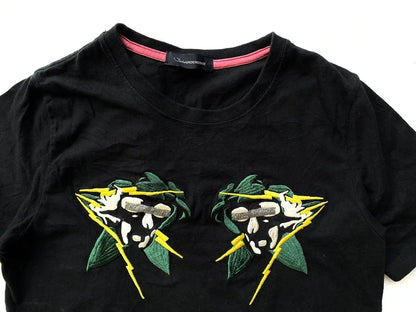 Undercover - John Undercover Skull lighting Embroidered T Shirt