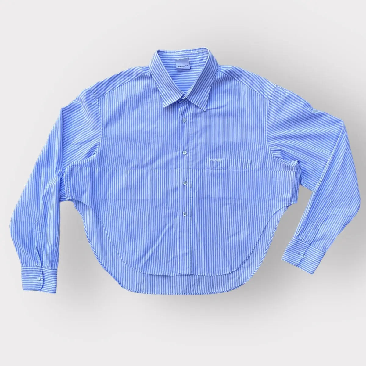 Vetements - SS19 Blue Stripes Oversized Cropped Shirt