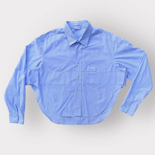 Vetements - SS19 Blue Stripes Oversized Cropped Shirt