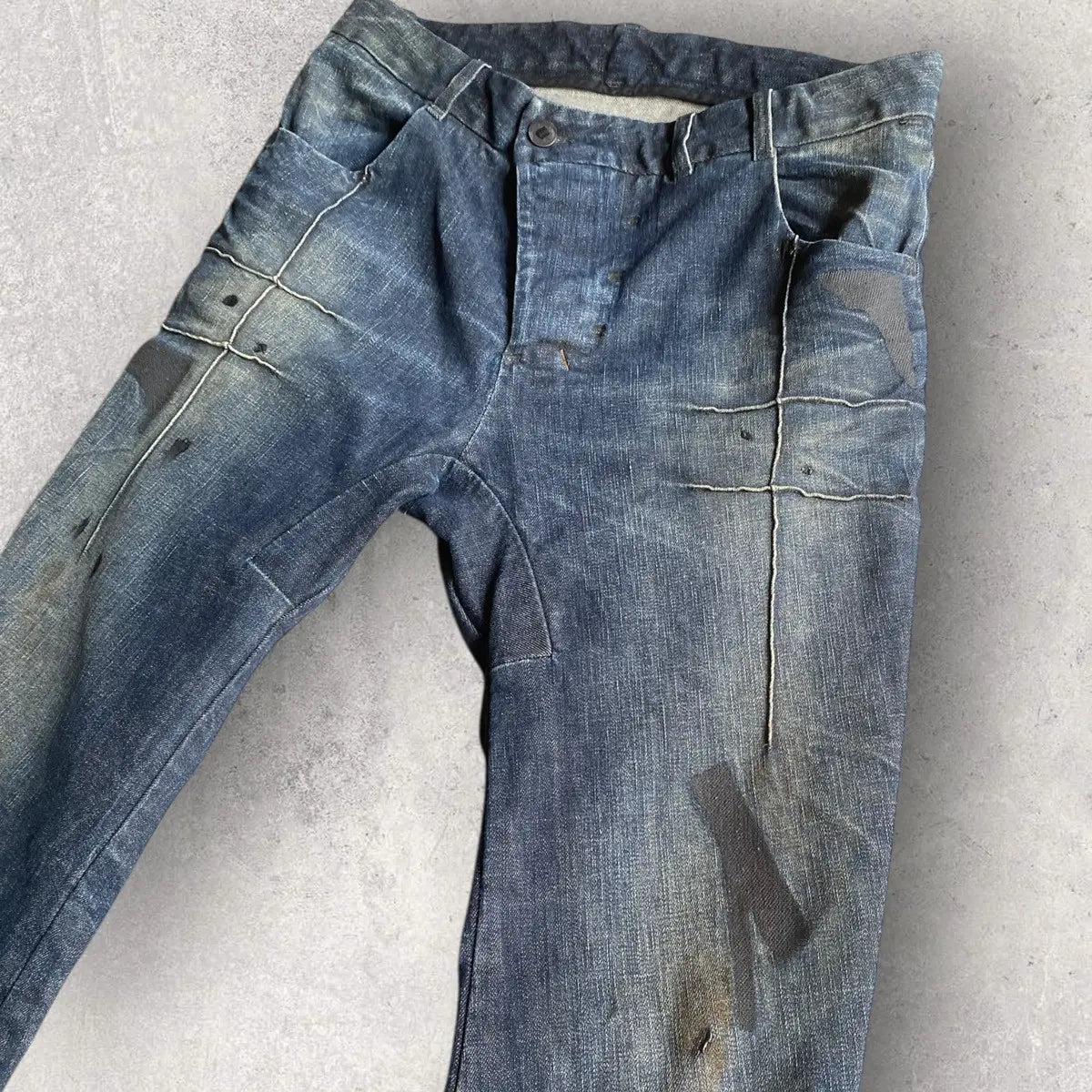 Boris Bidjan Saberi - AW21 P13 Tight Fit Dirty Dark Denim