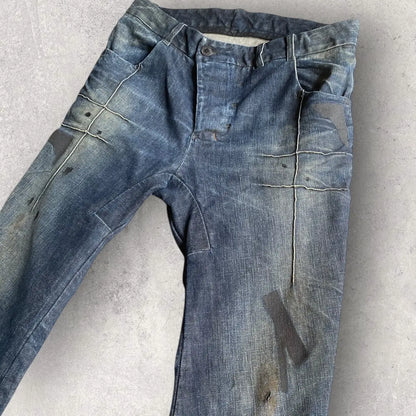 Boris Bidjan Saberi - AW21 P13 Tight Fit Dirty Dark Denim