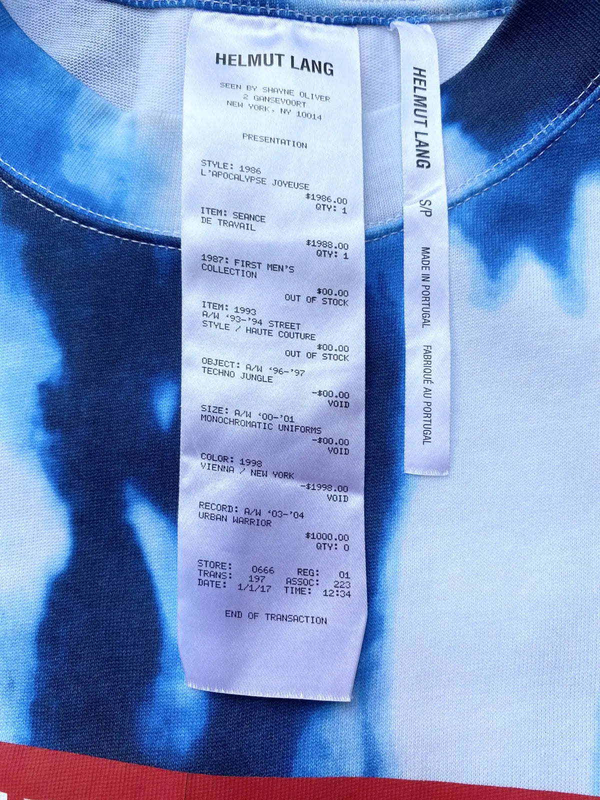 Helmut Lang SS18 Tie Dye T Shirt