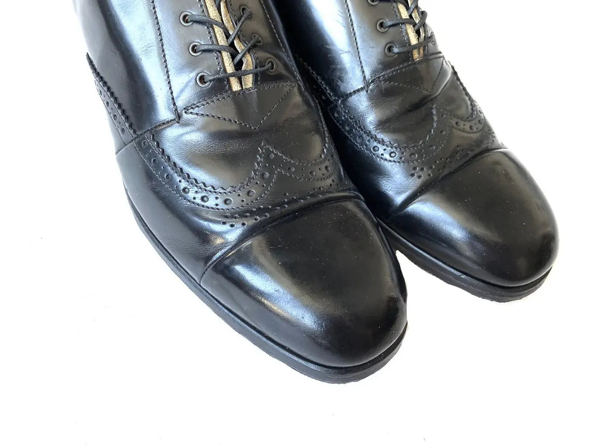 Prada - Deconstructed Leather Brogue Shoes Toe Cap
