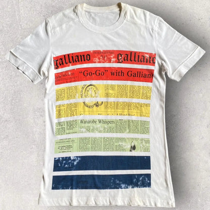 John Galliano - Newspaper Gazette Color Block Tee