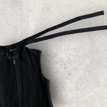 Yohji Yamamoto - Yohji Noir Double Strap Collar Black Wool Vest