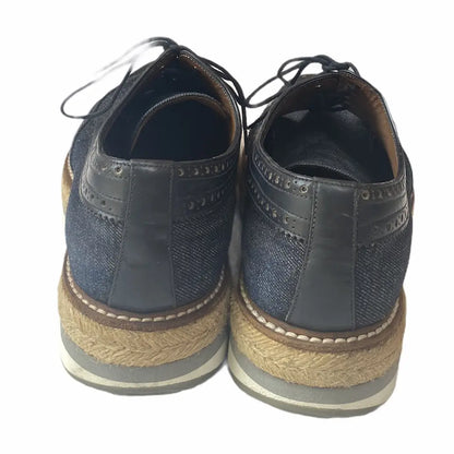 Prada - Leather And Denim Espadrilles Creepers