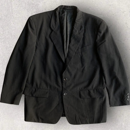Comme des Garcons - Vintage 1989 Black Plaid Wool Oversized Blazer Jacket