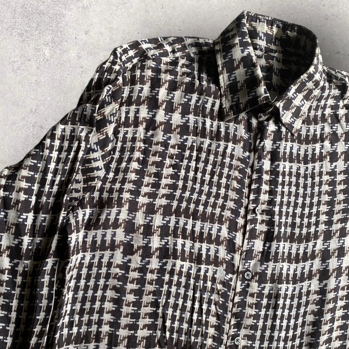 Jil Sander - Silk Houndstooth Print Shirt