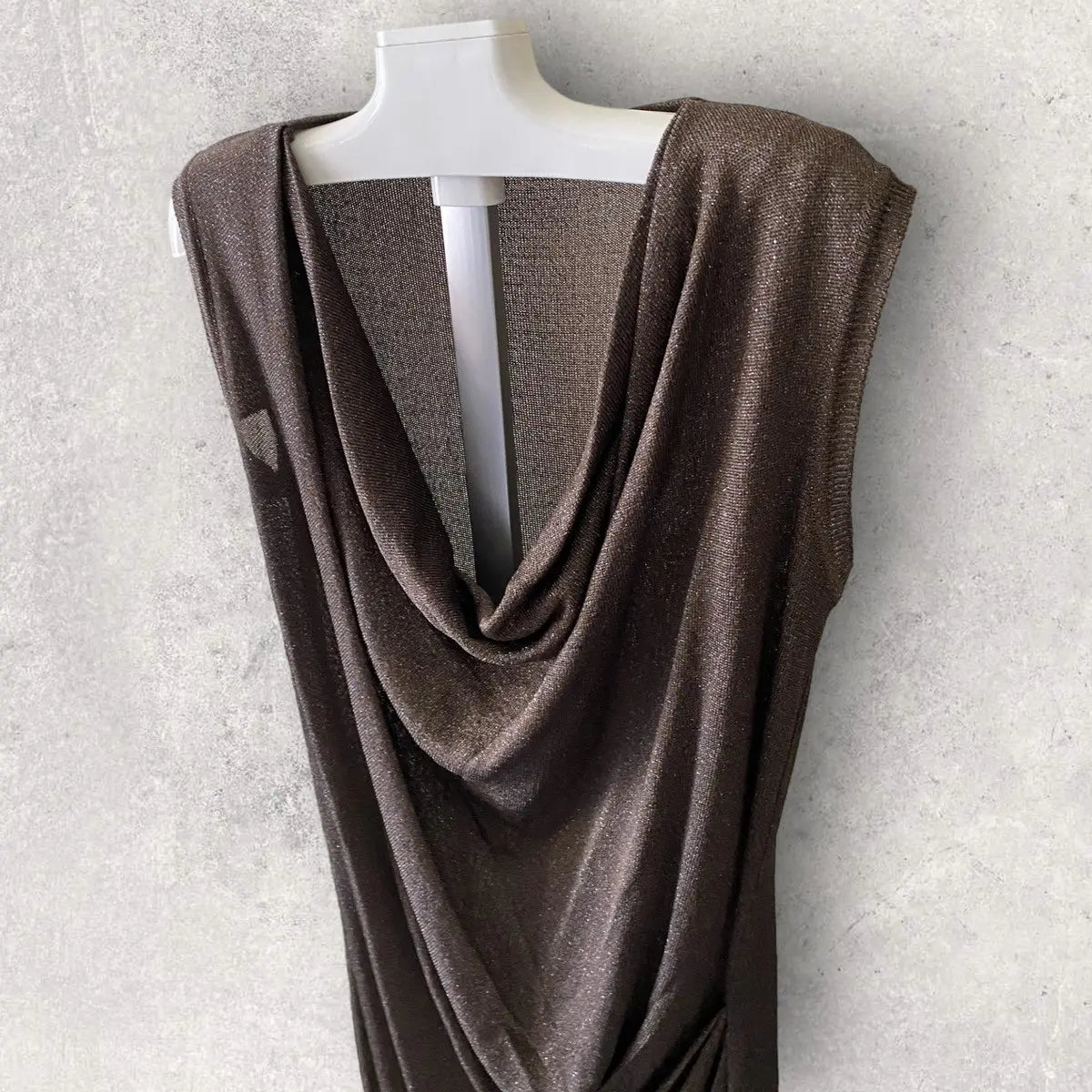 Vivienne Westwood - Fall 2011 Brown Glitter Cowl Neck Dress